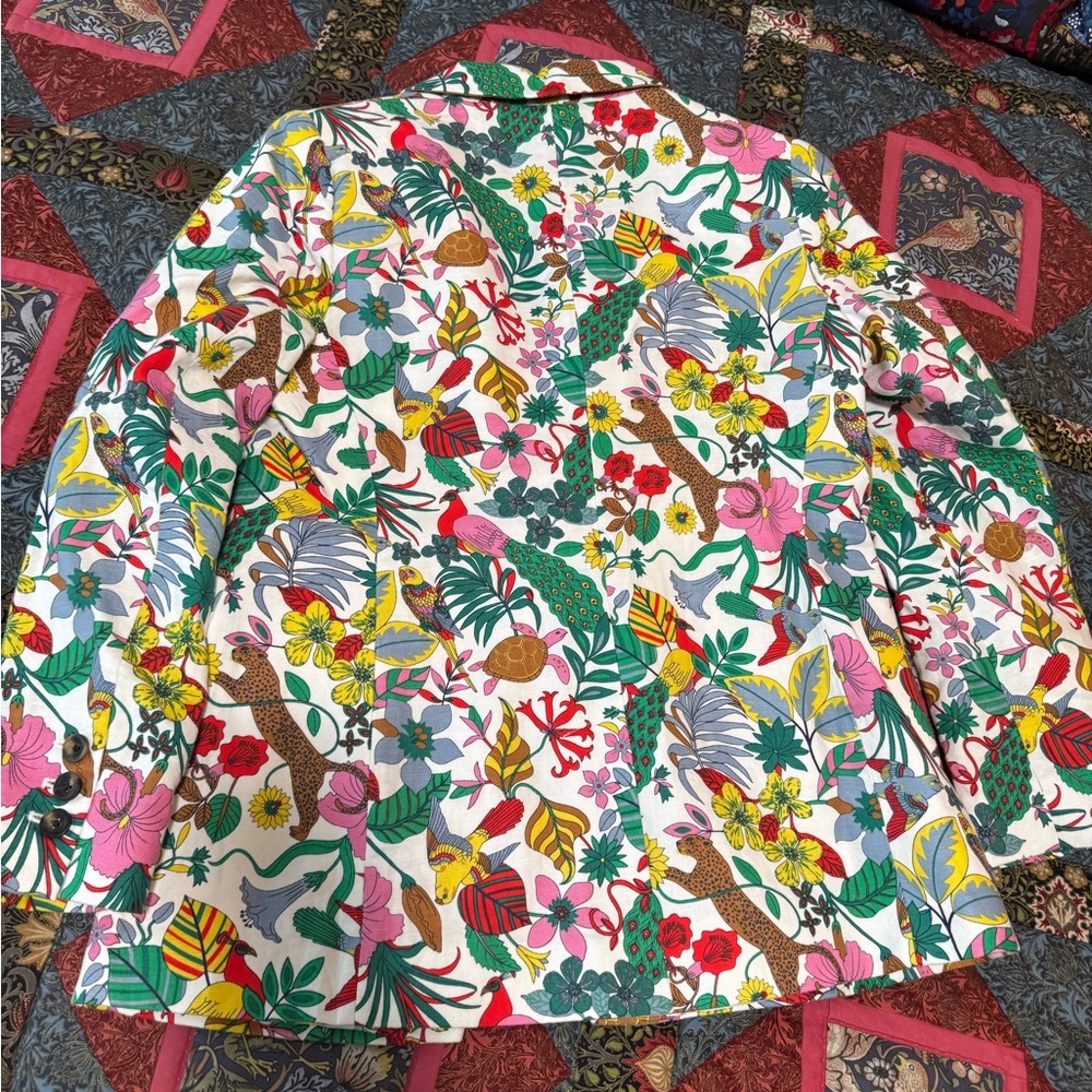 NWT Boden Thea Tailored Linen Blazer Multi, Exotic Paradise, 8P - Picture 14 of 16